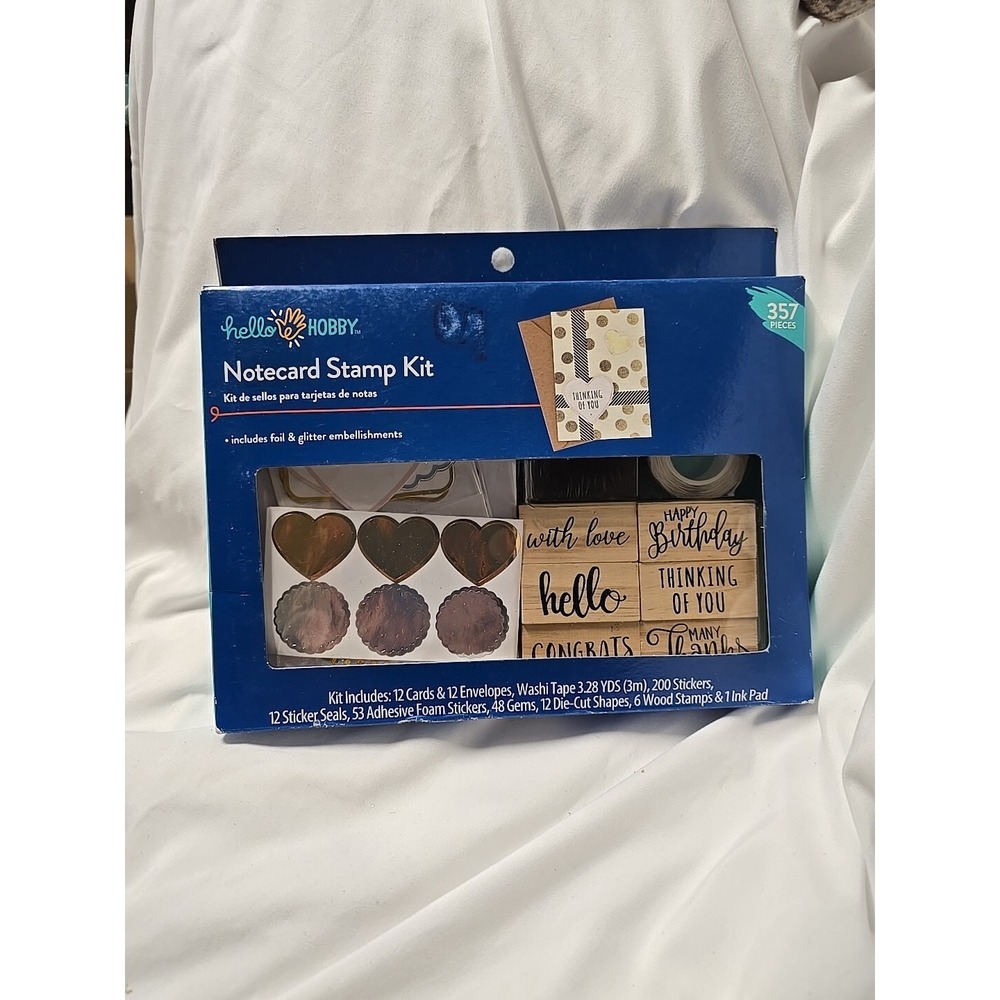 Hello Hobby Notecard Stamp Kit 357 Pieces Includes Foil & Glitter Embellishments
